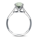  Oval Natural Stone Solitaire Cathedral Ring