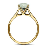  Oval Natural Stone Solitaire Cathedral Ring