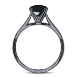  Oval Natural Stone Solitaire Cathedral Ring