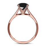  Oval Natural Stone Solitaire Cathedral Ring