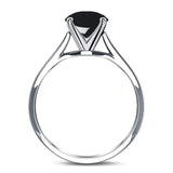  Oval Natural Stone Solitaire Cathedral Ring