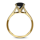  Oval Natural Stone Solitaire Cathedral Ring