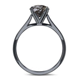  Oval Natural Stone Solitaire Cathedral Ring