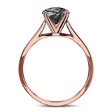  Oval Natural Stone Solitaire Cathedral Ring