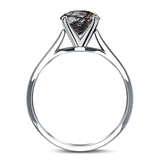  Oval Natural Stone Solitaire Cathedral Ring