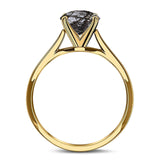  Oval Natural Stone Solitaire Cathedral Ring