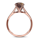  Oval Natural Stone Solitaire Cathedral Ring
