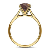  Oval Natural Stone Solitaire Cathedral Ring