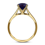 Art Deco Oval Natural Stone Solitaire Ring