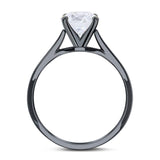 Art Deco Oval Natural Stone Solitaire Ring