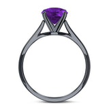Art Deco Oval Natural Stone Solitaire Ring