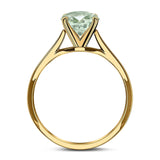 Art Deco Oval Natural Stone Solitaire Ring