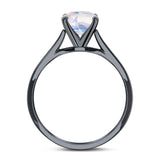 Art Deco Oval Natural Stone Solitaire Ring