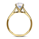 Art Deco Oval Natural Stone Solitaire Ring