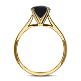 Art Deco Oval Natural Stone Solitaire Ring