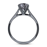 Art Deco Oval Natural Stone Solitaire Ring