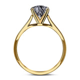 Art Deco Oval Natural Stone Solitaire Ring