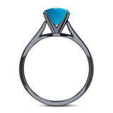Art Deco Oval Natural Stone Solitaire Ring