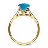 Art Deco Oval Natural Stone Solitaire Ring