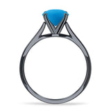 Pear Teardrop Natural Stone Cathedral Ring