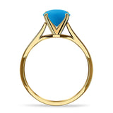 Pear Teardrop Natural Stone Cathedral Ring