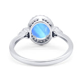 Art Deco Oval Natural Stone Wedding Ring