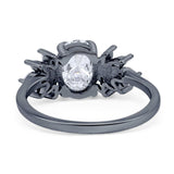 Art Deco Oval Natural Stone Floral Ring