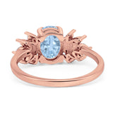 Art Deco Oval Natural Stone Floral Ring