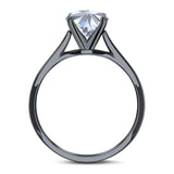  Round Natural Stone Solitaire Cathedral Ring