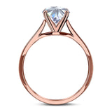  Round Natural Stone Solitaire Cathedral Ring