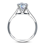  Round Natural Stone Solitaire Cathedral Ring
