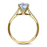  Round Natural Stone Solitaire Cathedral Ring