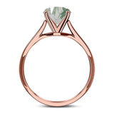  Round Natural Stone Solitaire Cathedral Ring