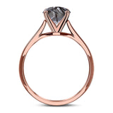  Round Natural Stone Solitaire Cathedral Ring