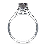  Round Natural Stone Solitaire Cathedral Ring