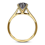  Round Natural Stone Solitaire Cathedral Ring