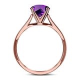  Round Natural Stone Solitaire Cathedral Ring