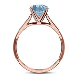  Round Natural Stone Solitaire Cathedral Ring