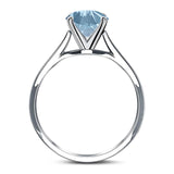  Round Natural Stone Solitaire Cathedral Ring