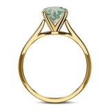  Round Natural Stone Solitaire Cathedral Ring