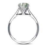  Round Natural Stone Solitaire Cathedral Ring
