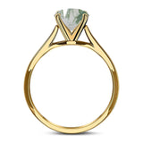  Round Natural Stone Solitaire Cathedral Ring
