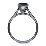  Round Natural Stone Solitaire Cathedral Ring