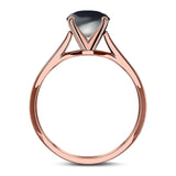 Round Natural Stone Solitaire Cathedral Ring