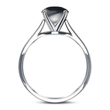  Round Natural Stone Solitaire Cathedral Ring