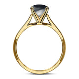  Round Natural Stone Solitaire Cathedral Ring