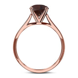  Round Natural Stone Solitaire Cathedral Ring