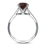  Round Natural Stone Solitaire Cathedral Ring