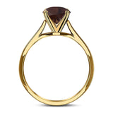 Round Natural Stone Solitaire Cathedral Ring