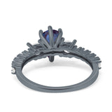 Pear Teardrop Natural Stone Trellis Ring